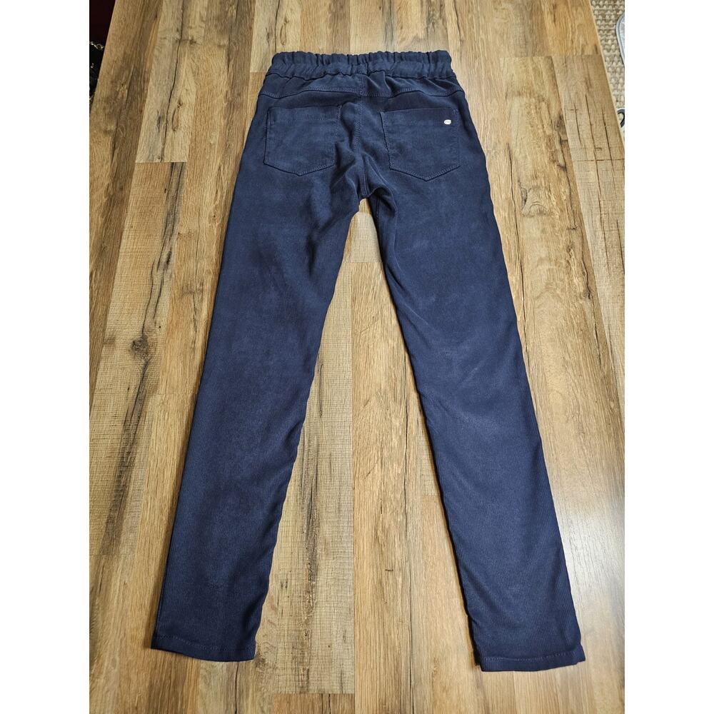 Bevy Flog Navy Blue Ribbed Straight Leg Skinny Pants Women's Size 24 Mid Rise - Picture 7 of 7